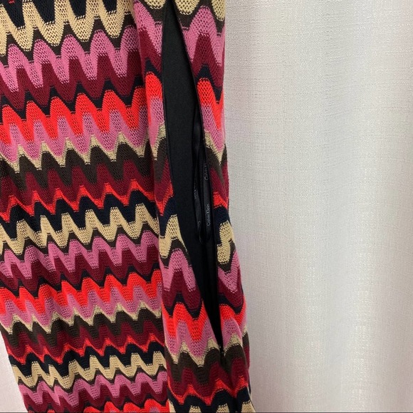 Calvin Klein Black&Red Zig Zag Print Sweater Dress Sz.10 - Picture 8 of 14